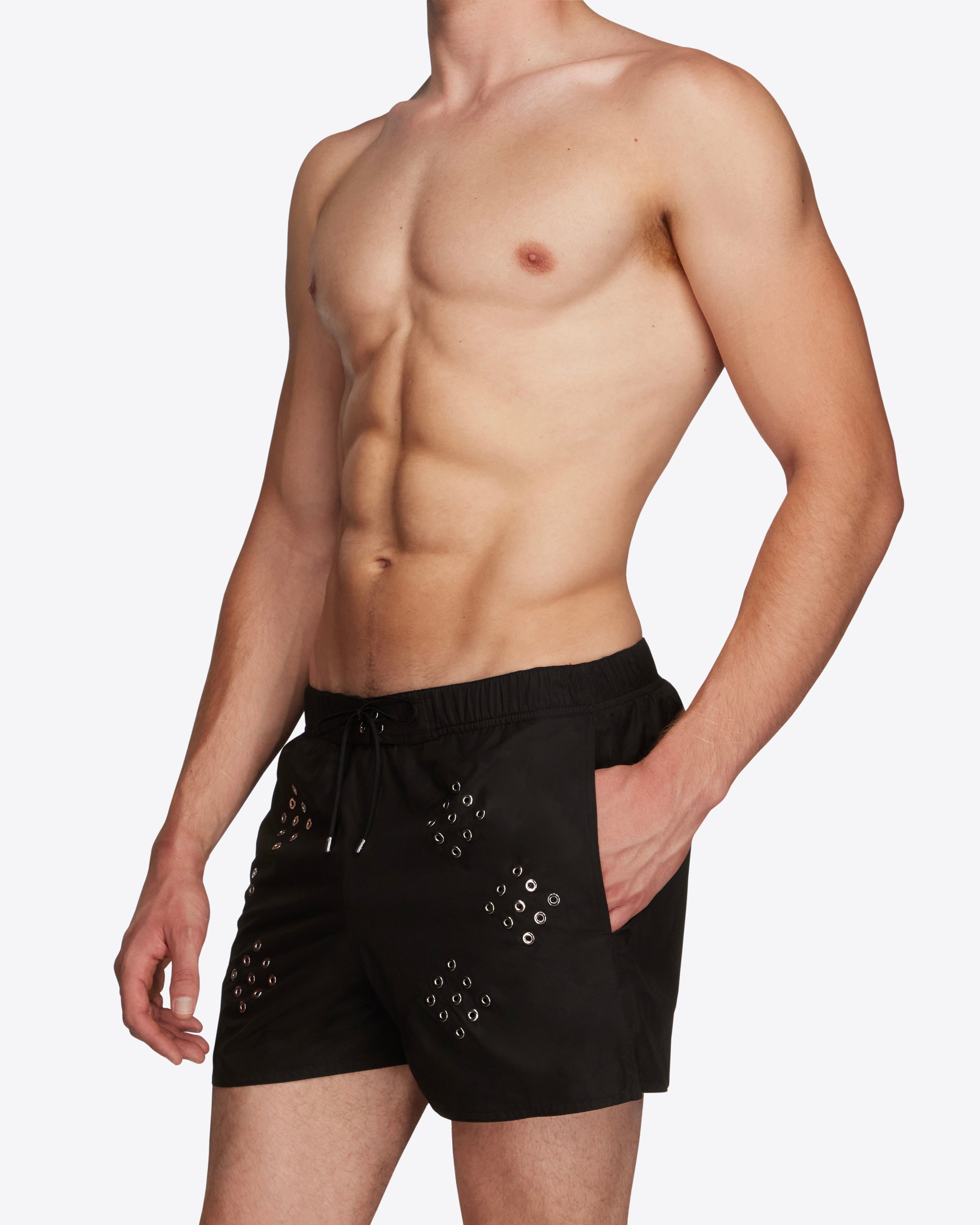 Diamond Eyelet Swim Shorts