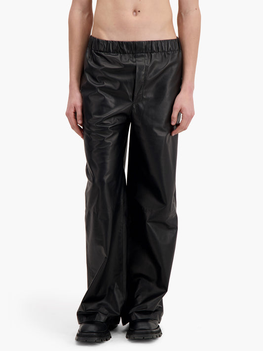 Black Leather Boxer Pants