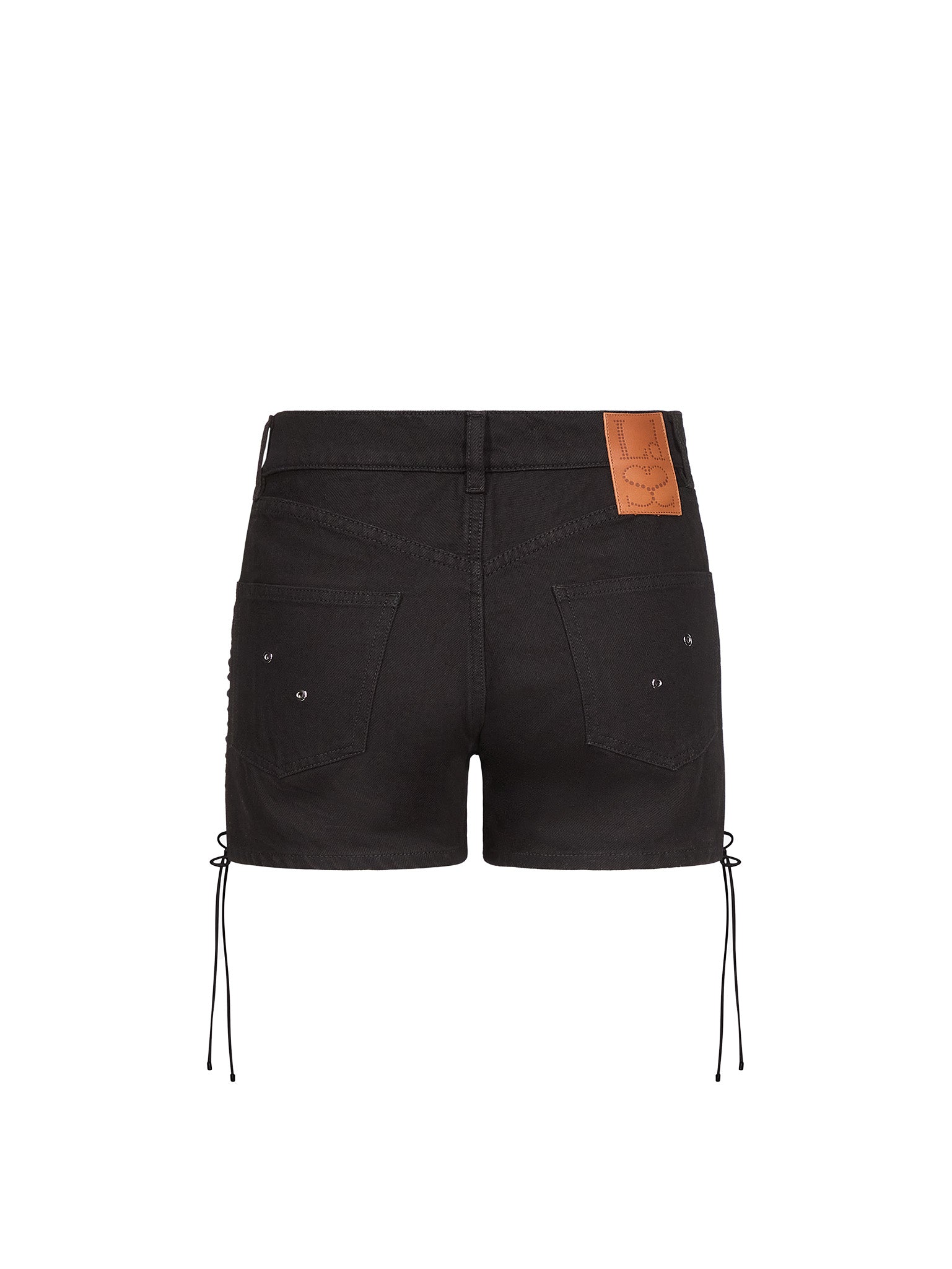 Double Lace-Up Shorts in Denim