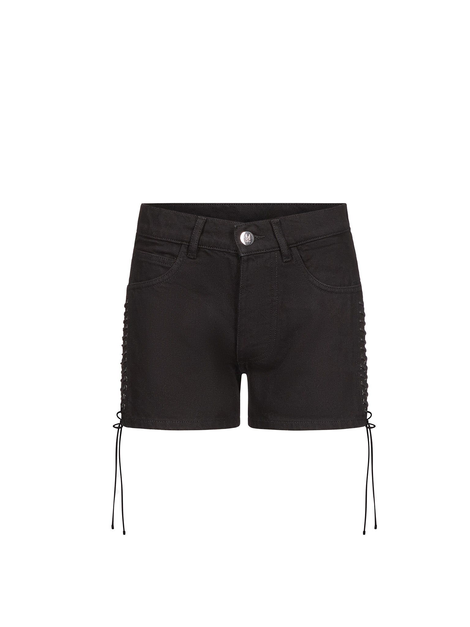 Double Lace-Up Shorts in Denim