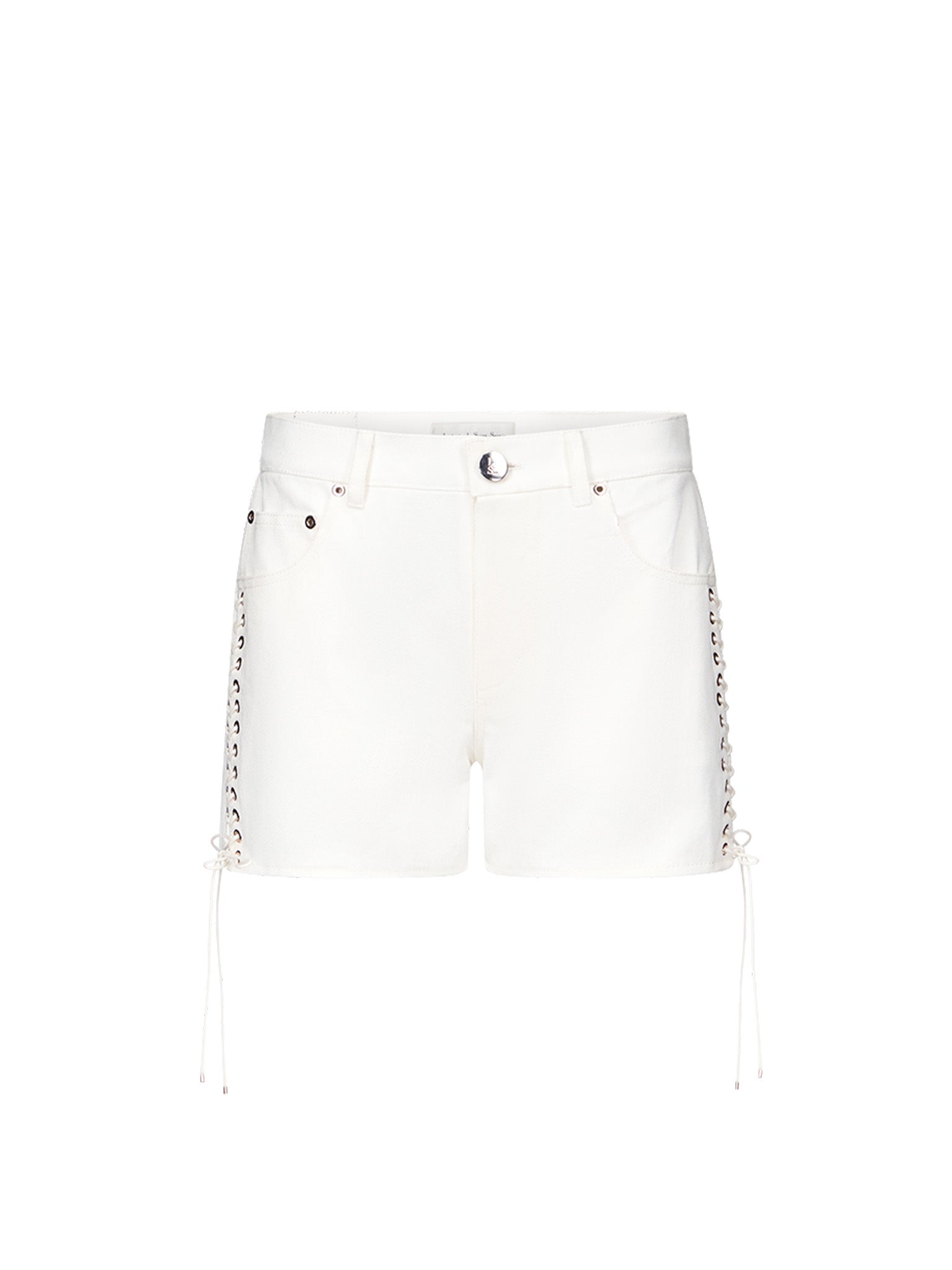 Double Lace-Up Shorts in Denim
