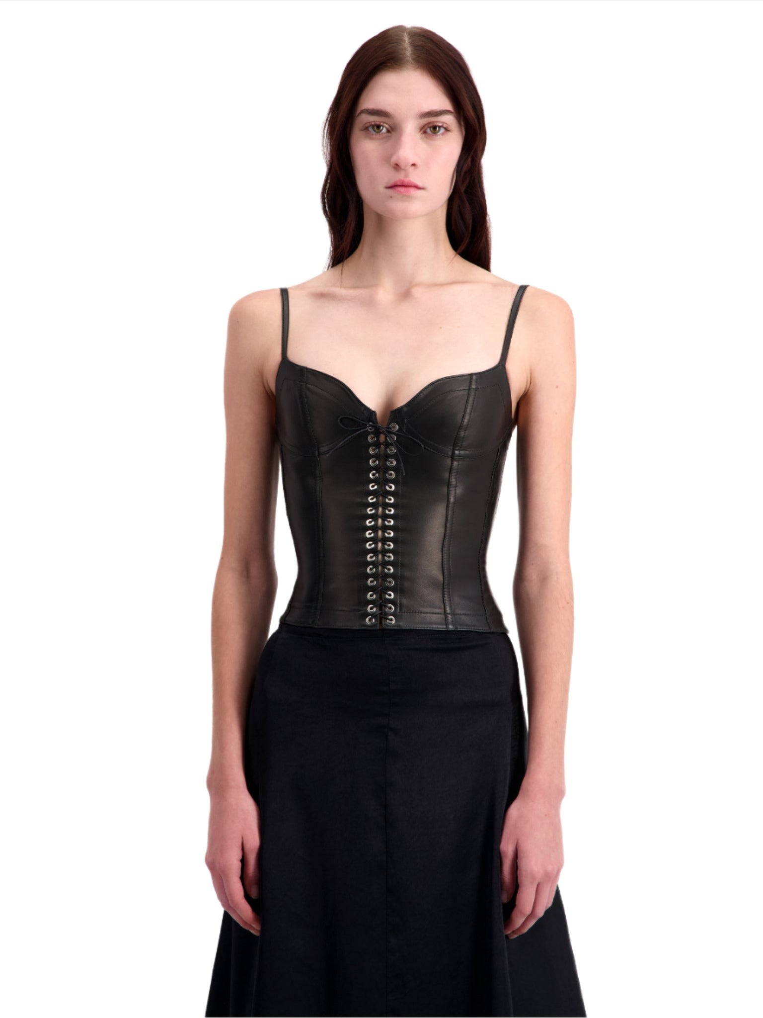 carla Biraku bustier tops Black漆陶そう吉 シダ曙 黒 美濃焼