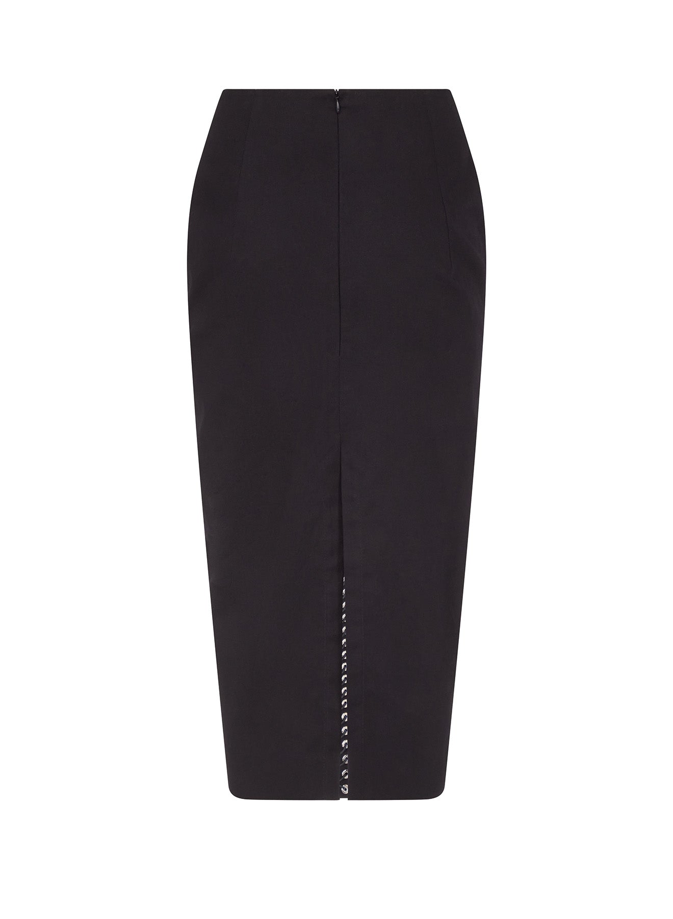 Lace-Up Pencil Skirt