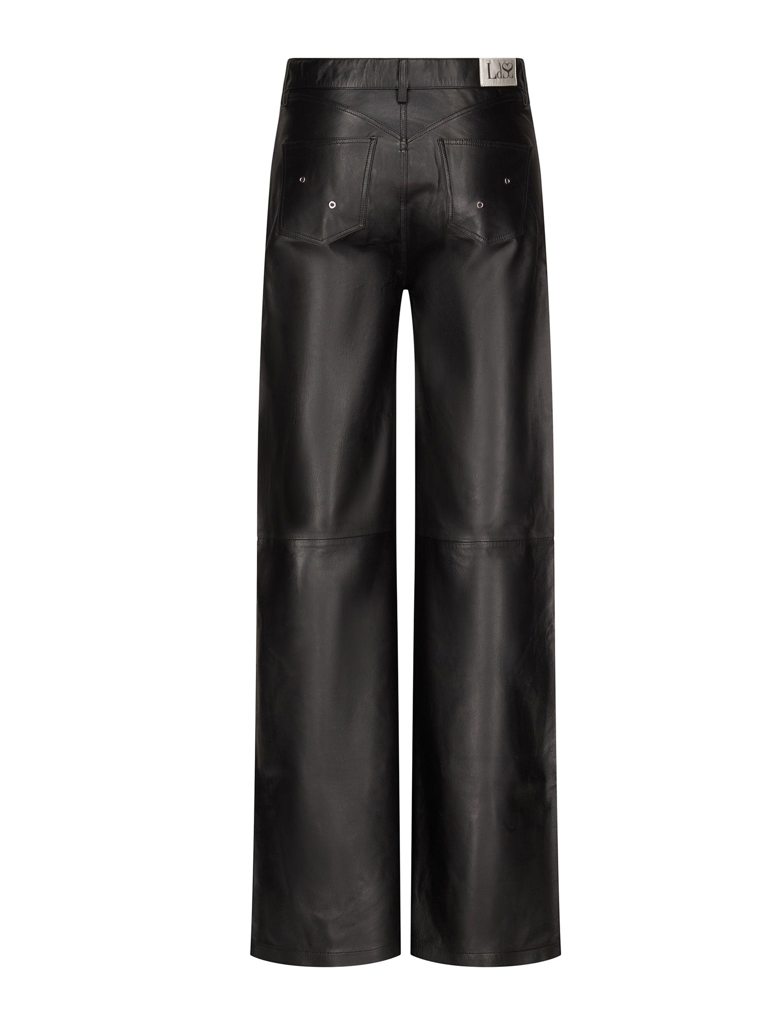 Wide Leg Lace-Up Pants in Leather