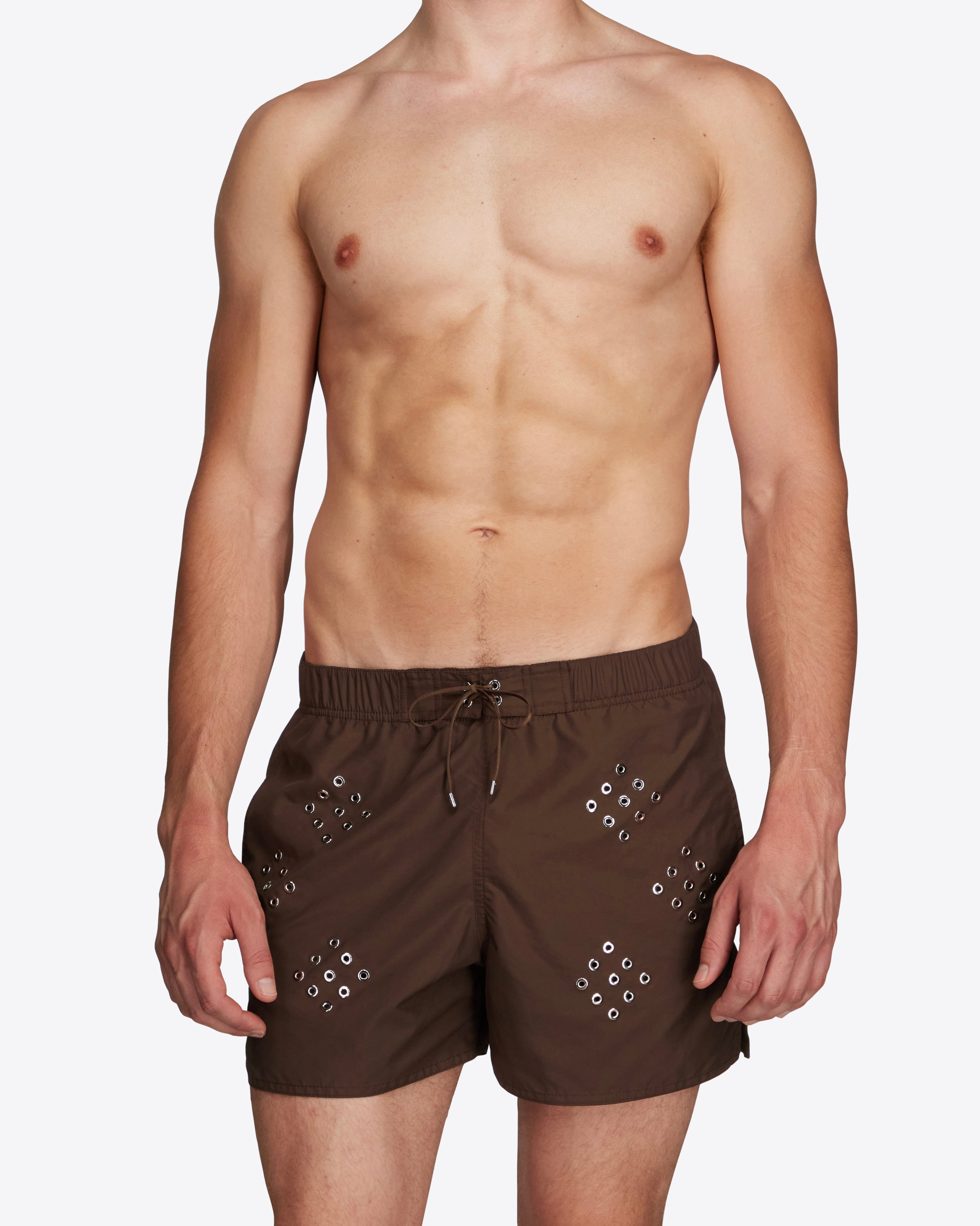 Diamond Eyelet Swim Shorts