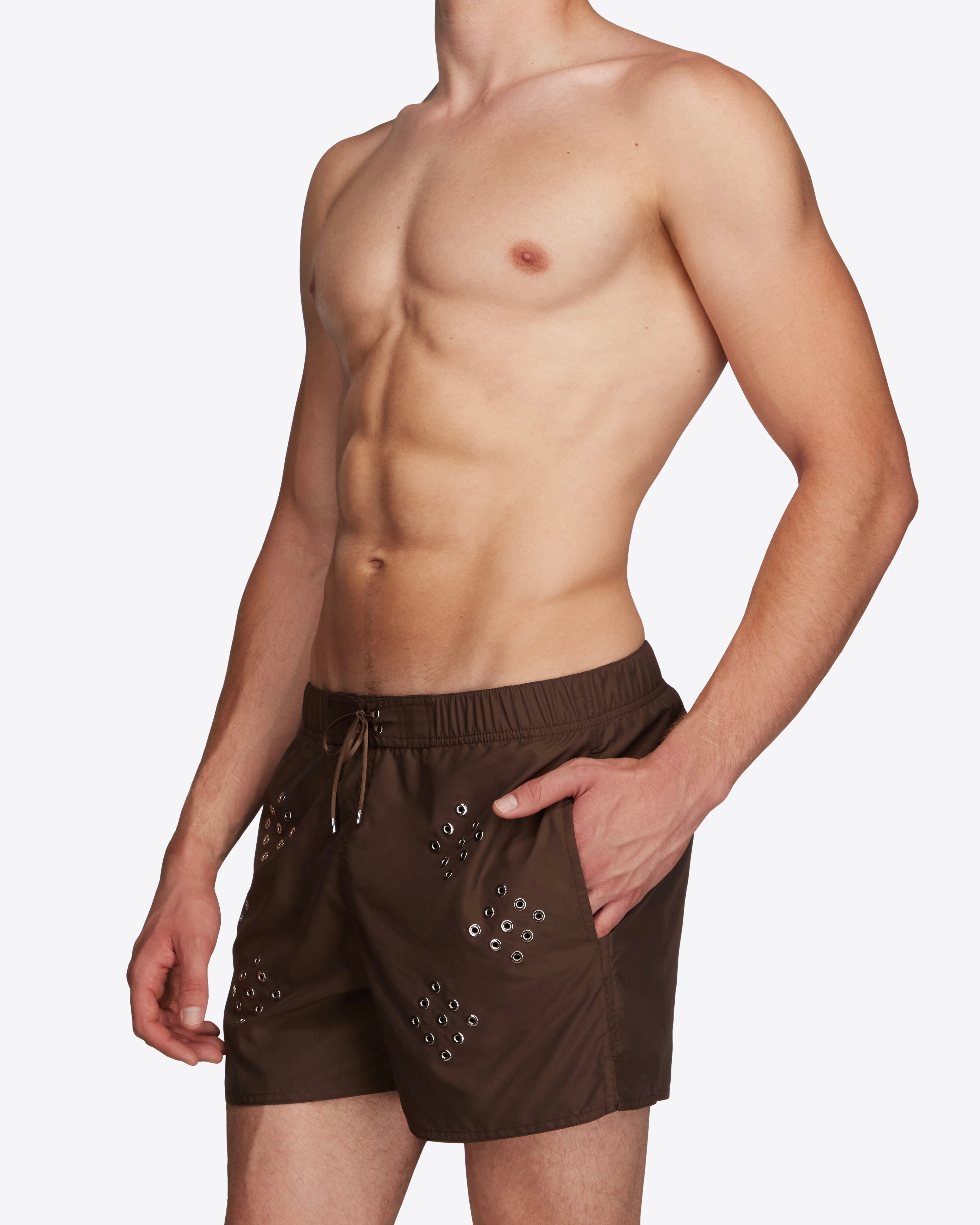 Diamond Eyelet Swim Shorts