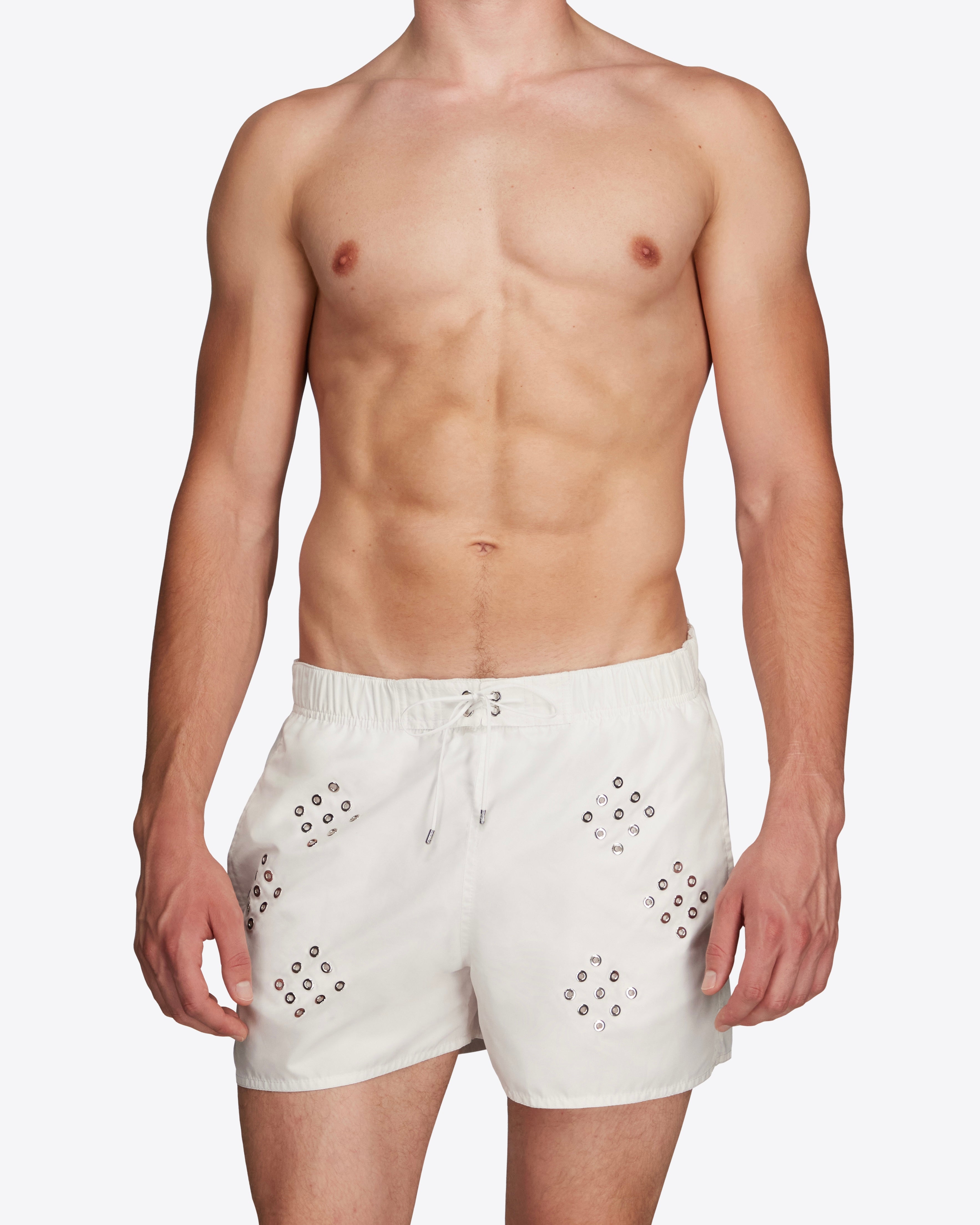 Diamond Eyelet Swim Shorts