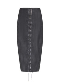 Lace-Up Pencil Skirt