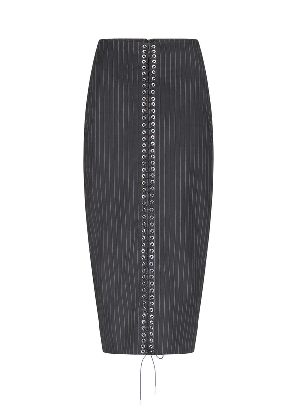 Lace-Up Pencil Skirt