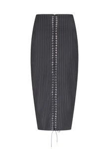 Lace-Up Pencil Skirt