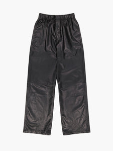 Black Leather Boxer Pants