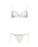 Lace-Up Bikini Bottom (White)