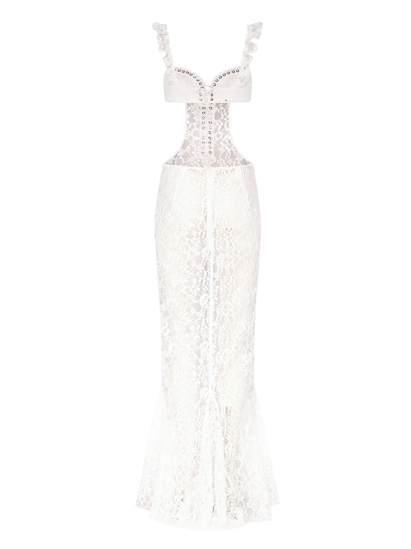 Chloe Long Dress in Lace
