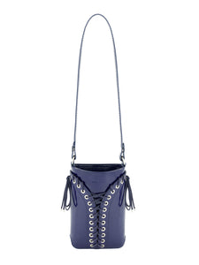 The Cleavage Crossbody Bag in Blue Patent