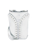 The Cleavage Crossbody Bag in Mirror Leather (Silver)
