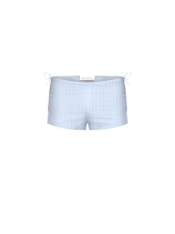 Lace-Up Micro Shorts in Cotton