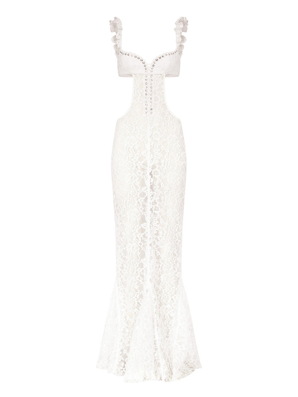 Chloe Long Dress in Lace