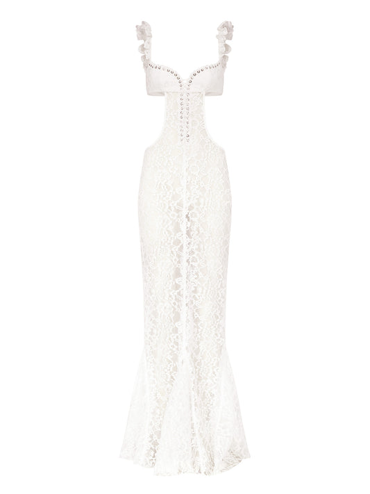 Chloe Long Dress in Lace
