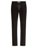 Lace-Up Jeans in Denim (Black)