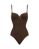 Cleavage Swimsuit (Brown)