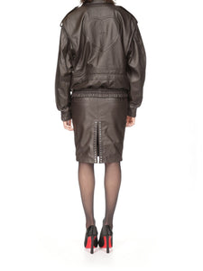 Brown Ruth Leather Skirt