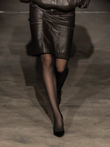 Brown Ruth Leather Skirt