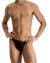 Black Leather Lace Up Thong