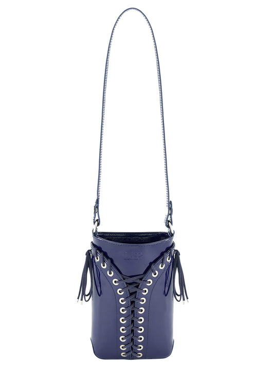 The Cleavage Crossbody Bag in Blue Patent