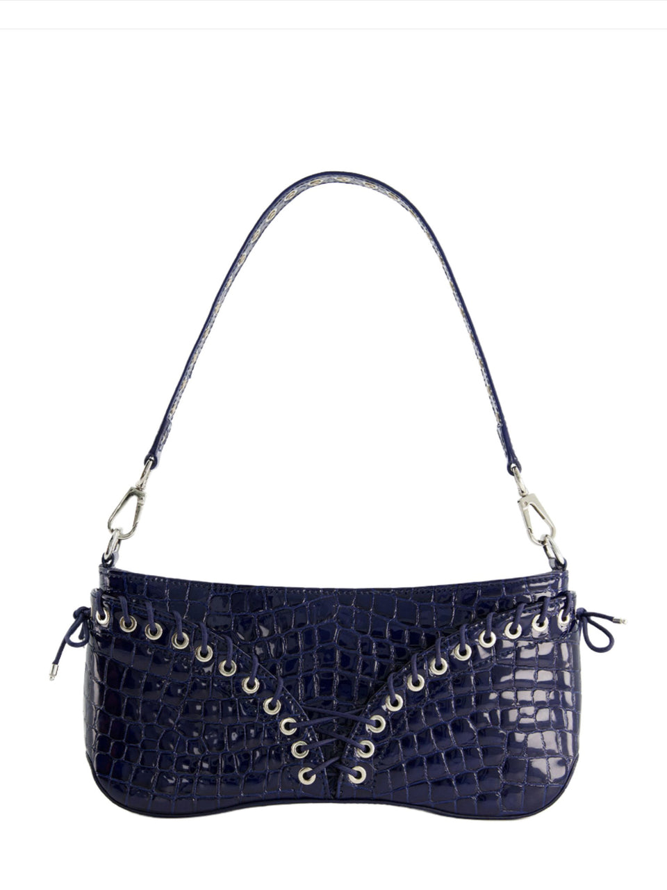 Navy patent handbag sale