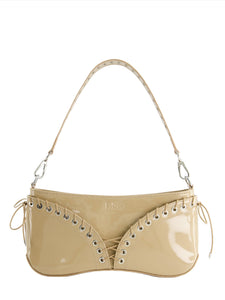 The Cleavage Bag in Patent Beige Leather