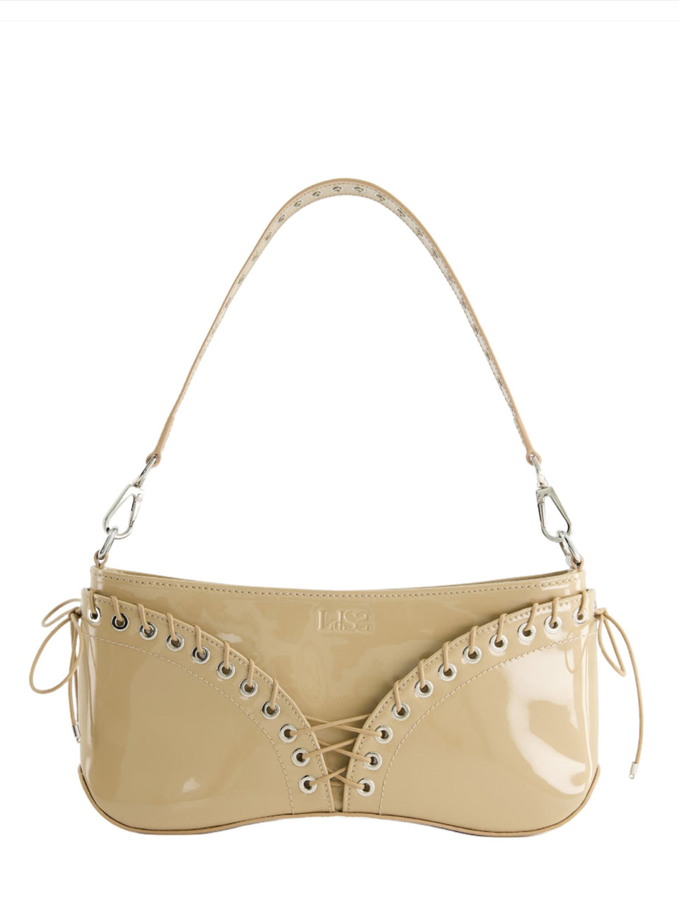 The Cleavage Bag in Patent Beige Leather