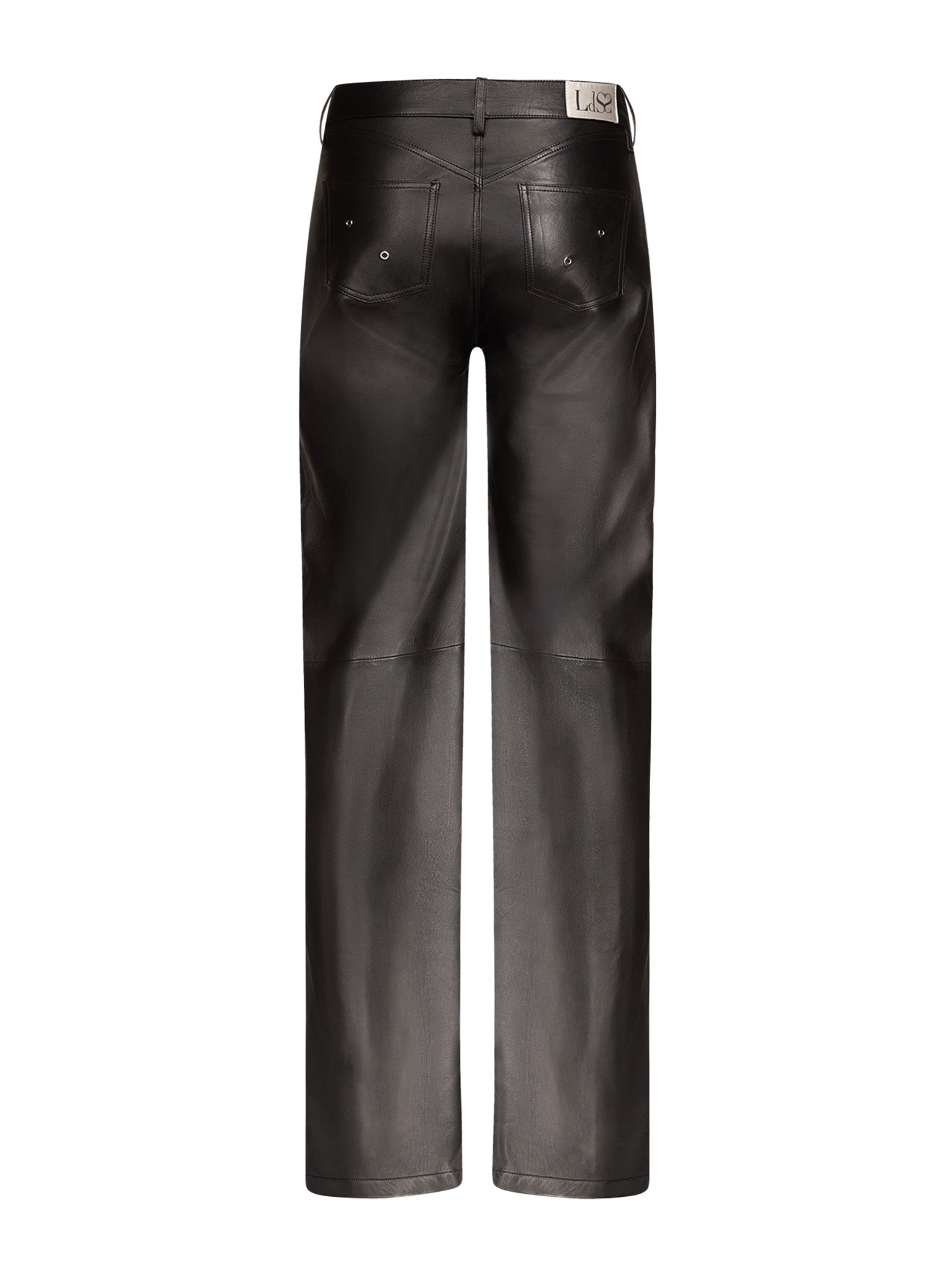 Straight Lace-Up Pants in Leather