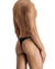 Black Leather Lace Up Thong