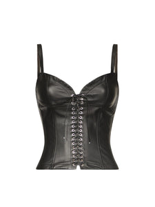 Cleavage Bustier Top in Leather ludovic de saint sernin