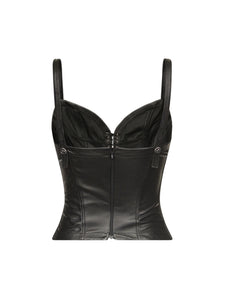 Cleavage Bustier Top in Leather