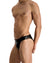 Black Leather Eyelet Briefs