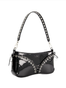 The Cleavage Bag in Black Patent Leather