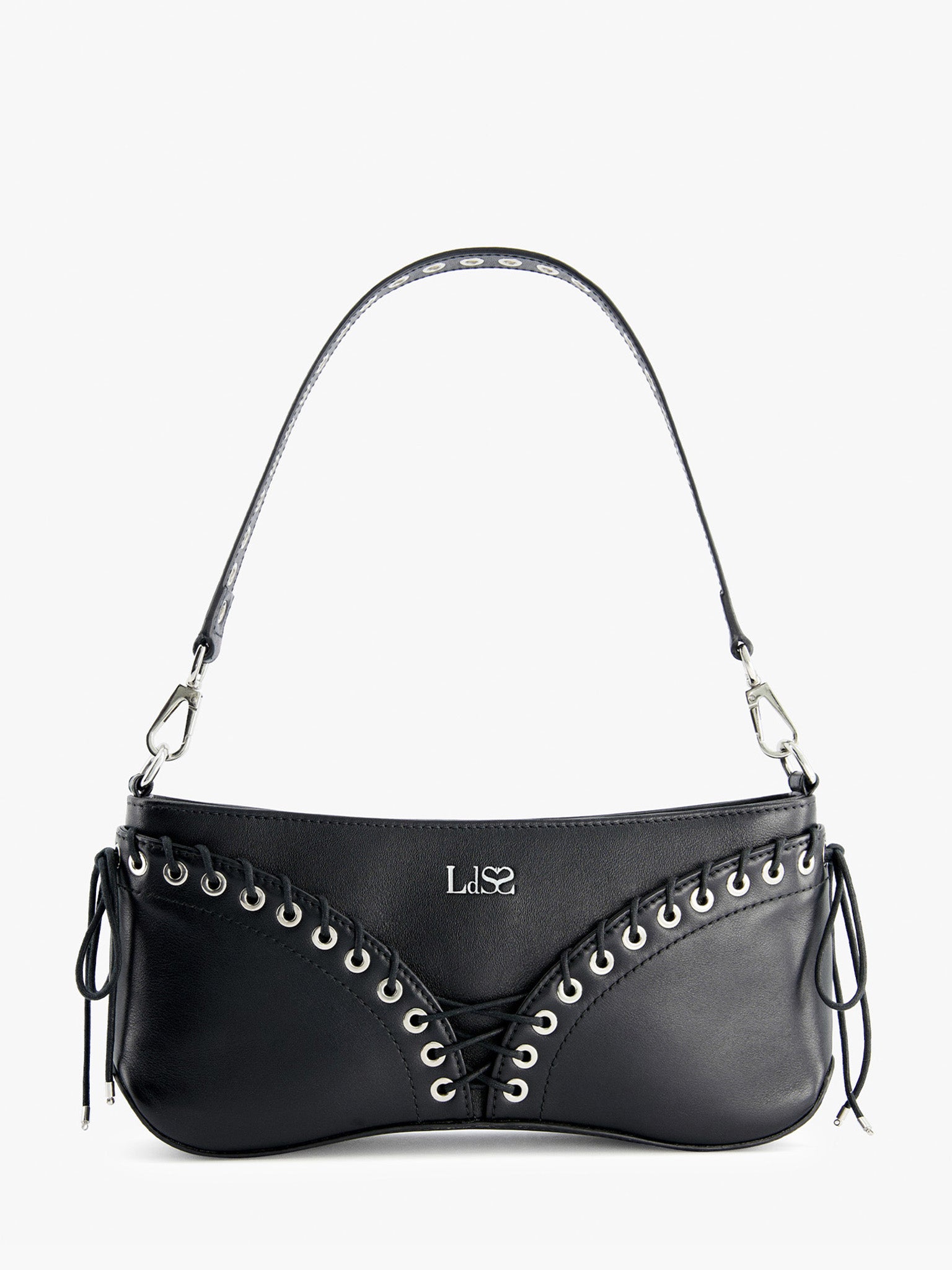 The Cleavage Bag in Black Leather