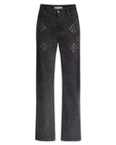 Diamond Eyelet Jeans in Denim (Black)