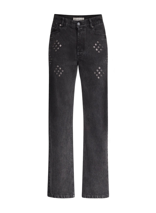 Diamond Eyelet Jeans in Denim