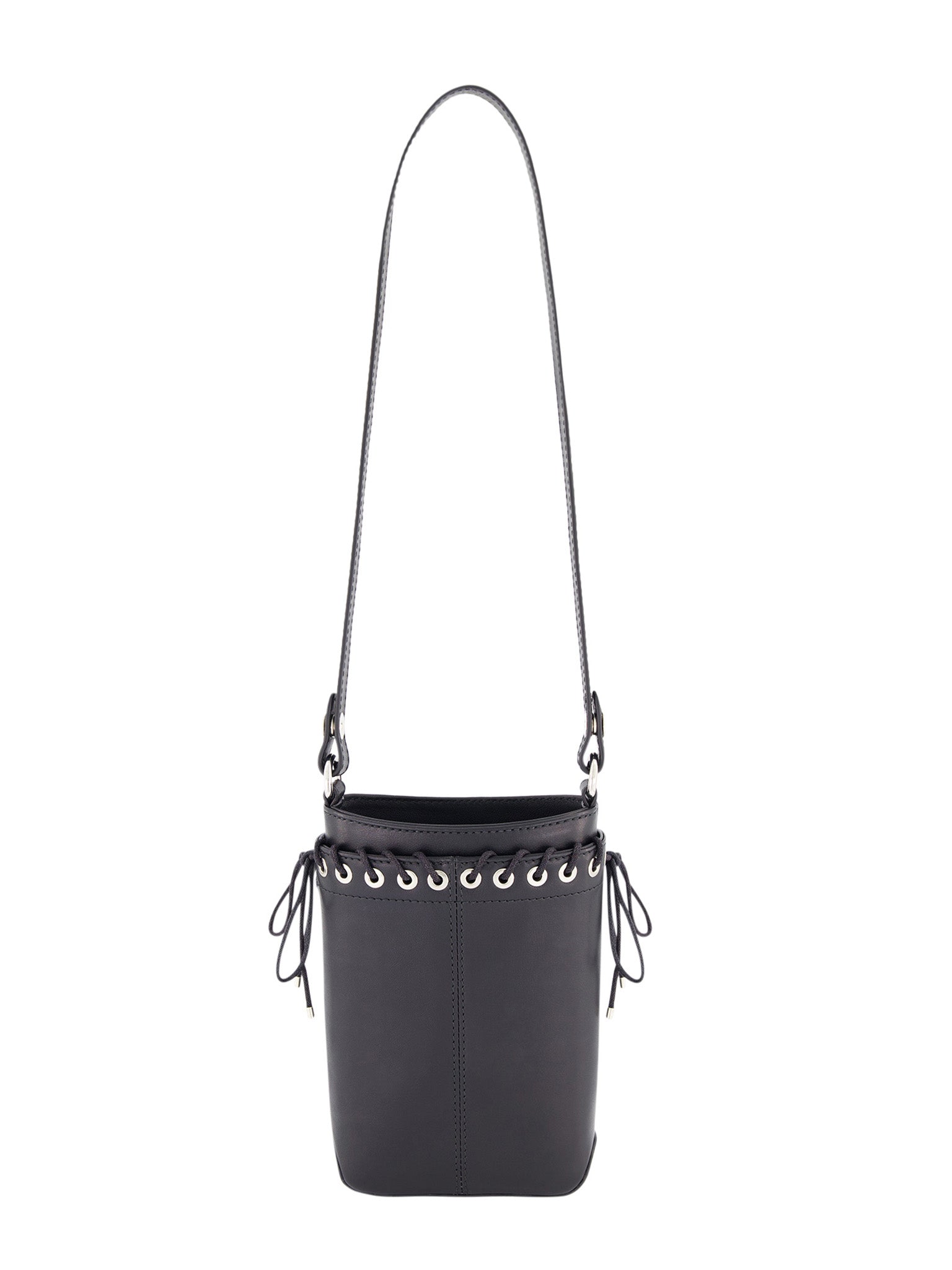 The Cleavage Crossbody Bag in Black Leather