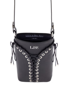 The Cleavage Crossbody Bag in Black Leather