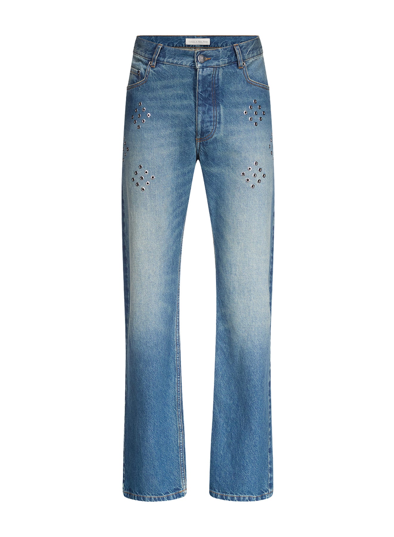 Diamond Eyelet Jeans in Denim