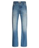 Diamond Eyelet Jeans in Denim (Blue)