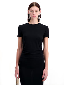 Black Simple Short Sleeve Dress