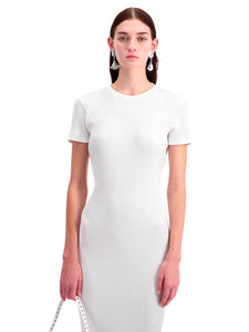 White Simple Short Sleeves Dress