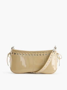 The Cleavage Bag in Patent Beige Leather