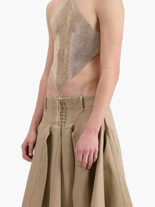 Golden Shadow Crystal Backless Square Top