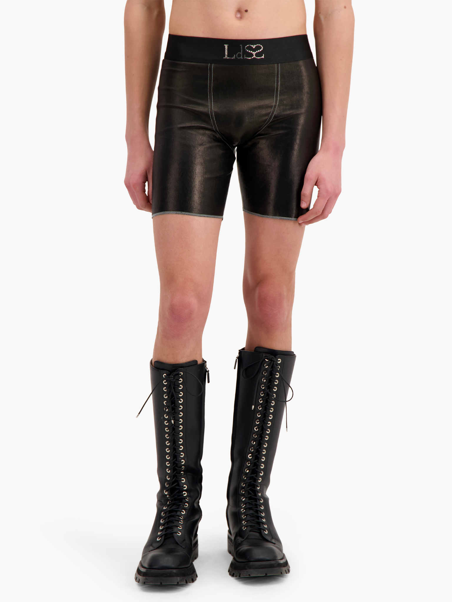 Stretch Leather Shorts
