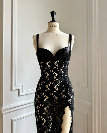 Emily Dress in Lace and Metal Mesh